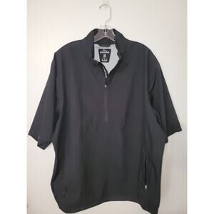 Sun Mountain Men's Monsoon Short Sleeve Jacket - Black XL Black Rain Golf